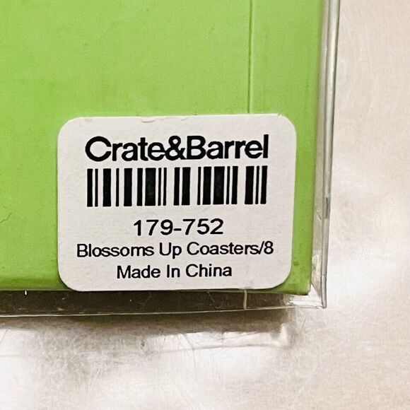 Crate&Barrel Coasters Blossoms Up Cocktail Coasters Set of 8 Embroidered Cloth - Picture 4 of 4